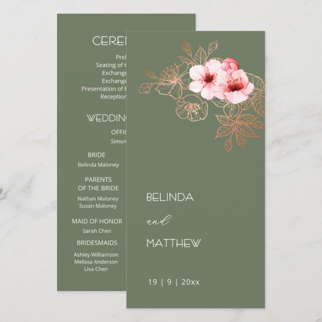 Sakura Artística | Programa de Casamento (Frente/Verso)