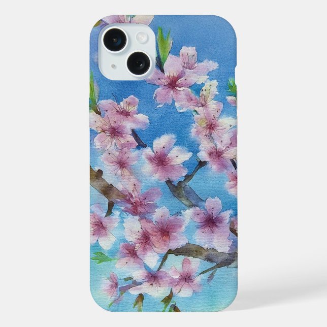 Sakura em Aquarela Pintada à Mão Tendência (Verso)