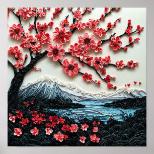Sakura Flor de Cerejeira Japonesa Impressão de Dec
