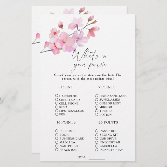 Sakura - O que há no seu jogo de bolsa (Frente/Verso)