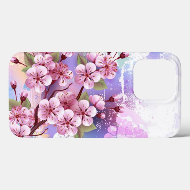 Sakura rosa no fundo da pintura (Verso (horizontal))