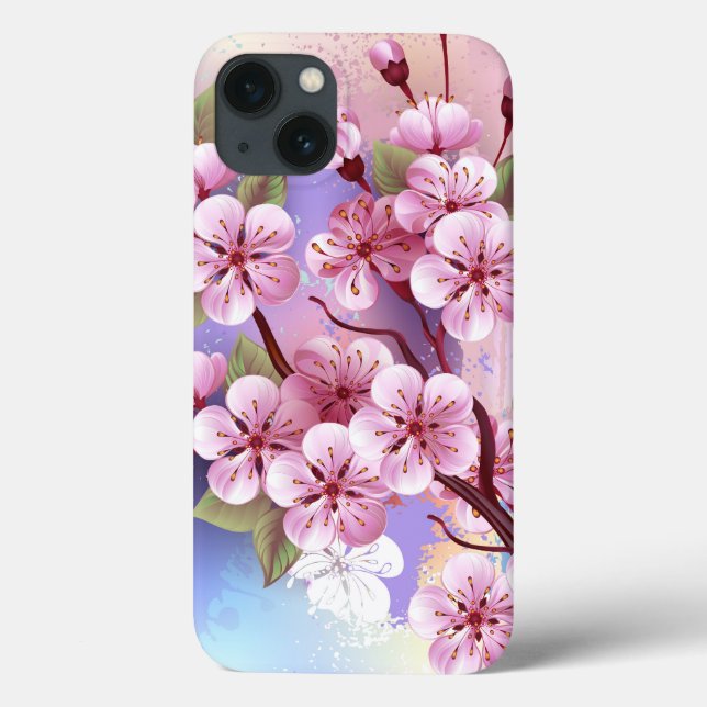 Sakura rosa no fundo da pintura (Verso)