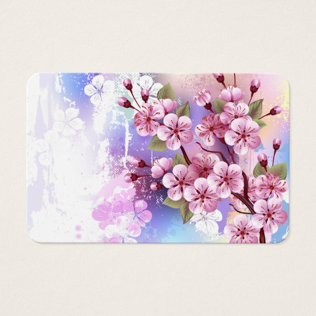 Sakura rosa no fundo da pintura (Frente)