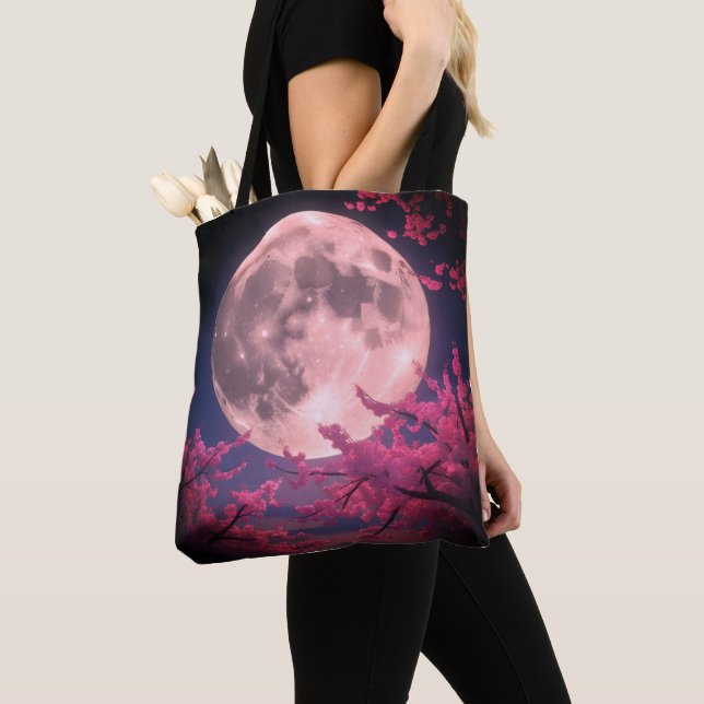 Sakura Tree Mountain Lake Bolsa Tote | Cerejeira J (Close Up)