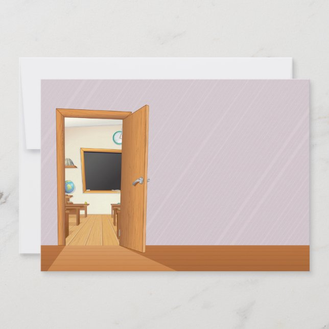 Sala De Aula Através De Convites De Porta Aberta (Frente)