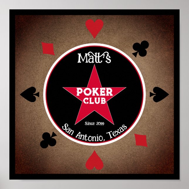 Sala do Clube Poker Poster (Frente)