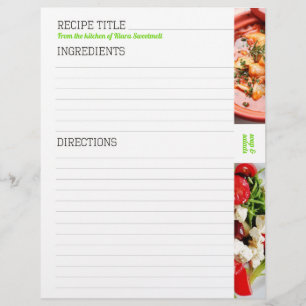 Salada de sopa - papel de receita manuscrito perso