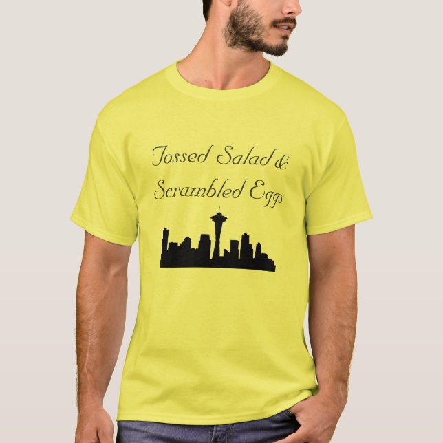 Salada e t-shirt lanç dos ovos mexidos (Frente)
