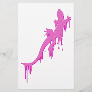 Salamandra Cor-De-Rosa Distante Com Pó De Tinta