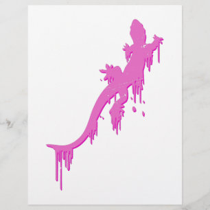 Salamandra Cor-De-Rosa Distante Com Pó De Tinta