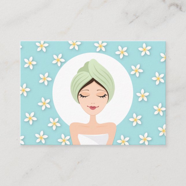 Salão de beleza ou cartão de visita de spa - azul- (Frente)
