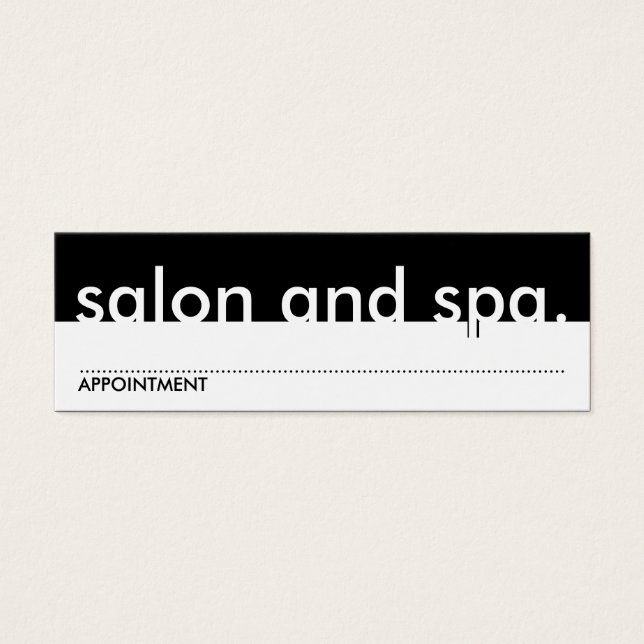 salão e spa. (cartão de compromisso) (Frente)