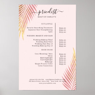 Salão Palm, frondoso, Poster de Lista de Preços
