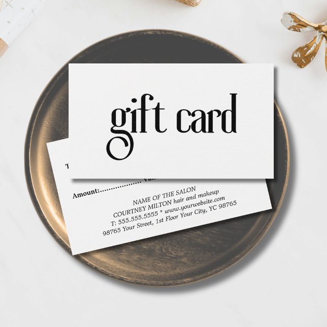 Salão preto e branco Elegante simples (Criador carregado)