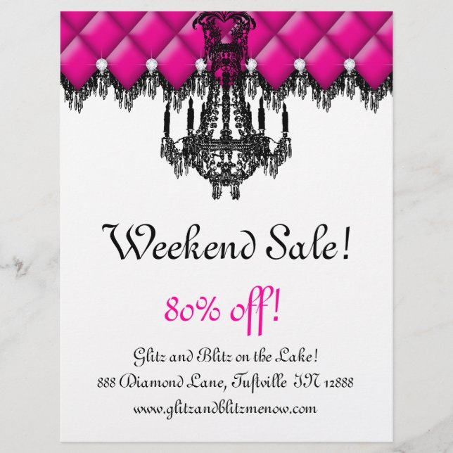 SALE Flyer Fashion Jewelry Pink Chandelier Tufado (Frente)