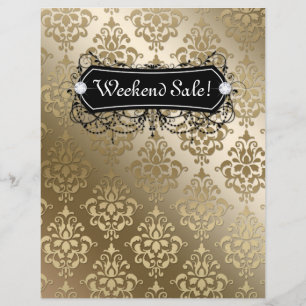 SALE Flyer Fashion Jewelry Salon Makeup Dourado