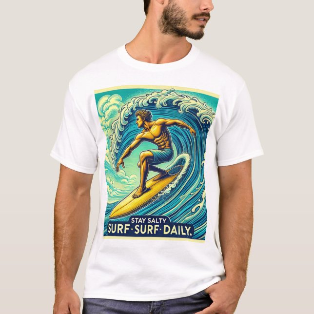 Salgado, Surf Diário - Surfer T-Shirt (Frente)