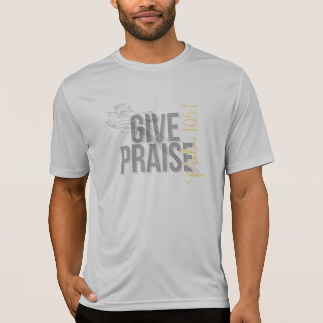 Salm 105:1 Camisa Cristã - "Dê Louvado" (Frente)