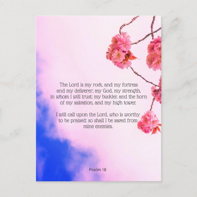 Salm 18, cartão postal cristão (Frente)