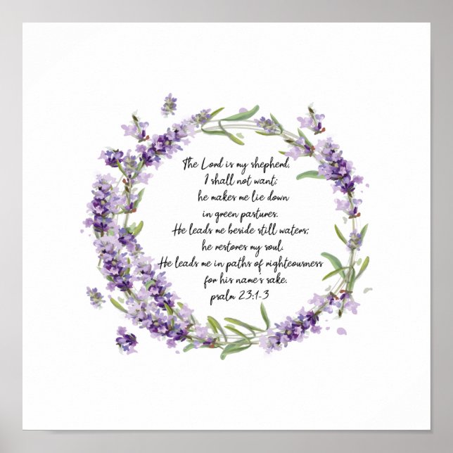 Salm 23: 1-3 Poster (Frente)