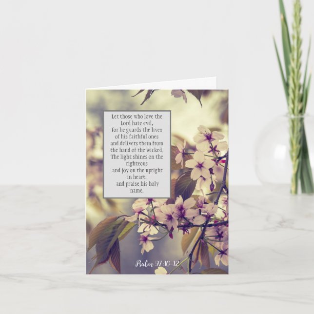 Salm 97:10-12, cartão rebatível cristão (Frente)