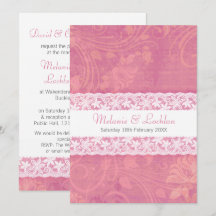 Salmão rosa rosa claro renda formal convite para c