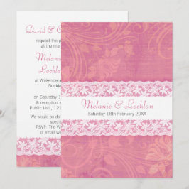 Salmão rosa rosa claro renda formal convite para c