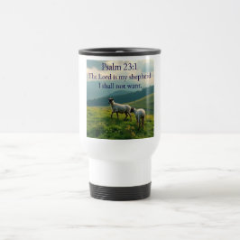 Salmo 23:1 Versículo da Bíblia Caneca de Viagem