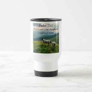 Salmo 23:1 Versículo da Bíblia Caneca de Viagem