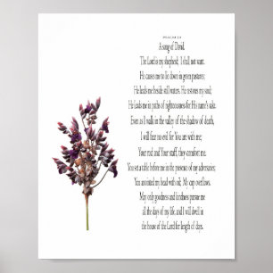 Salmo 23, Poster Botânico Amarelo Roxo (Matte)