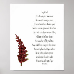 Salmo 23, Poster de Floral Planta Verde em Papel (
