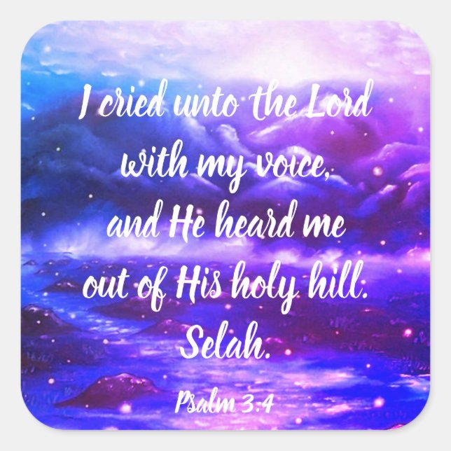 Salmo 3:4 | Autocolantes com Bíblia Verso (Frente)