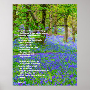 Salmo 91 na floresta dos bluebells, poster