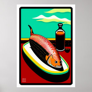 Salmon Art Impressão