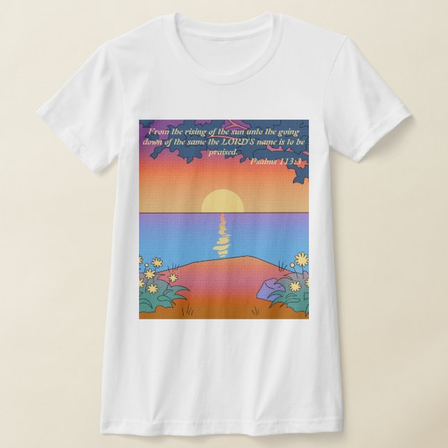Salmos 113:3 T-Shirt Ajustado Slim Cristão (Postura )