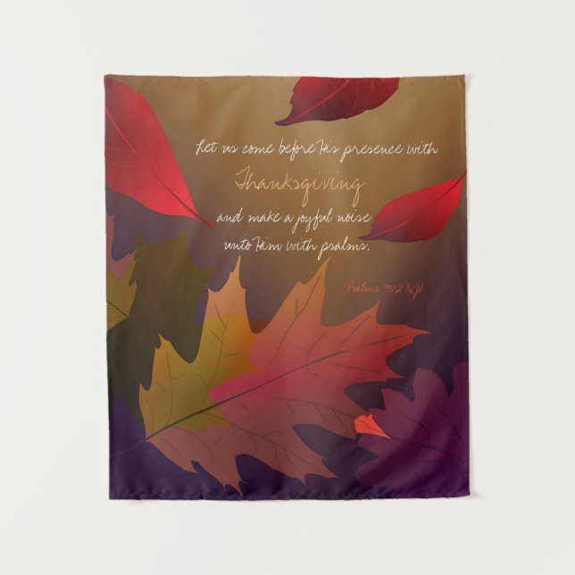 'Salmos 95:2' Tapeçaria (Frente)