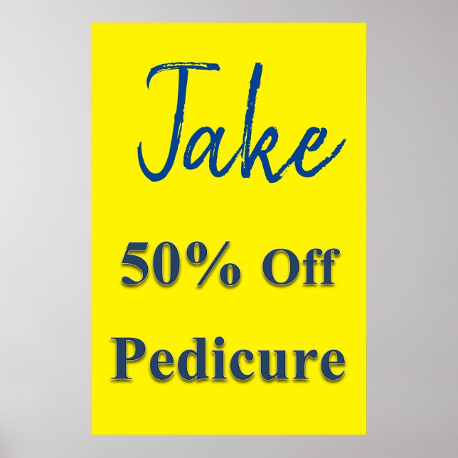 Salon Barbershop Poster 50% de Pedicure (Frente)