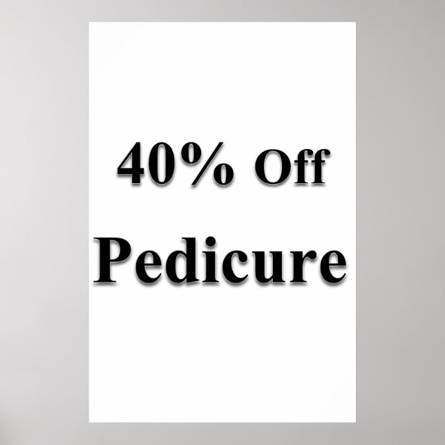 Salon Barbershop Posters 40% Off Pedicure (Frente)