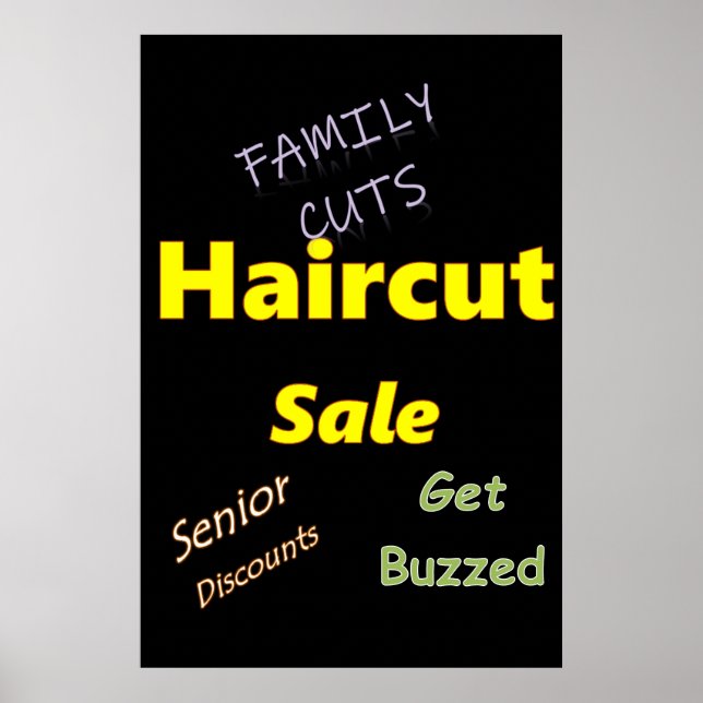 Salon Barbershop Posters Haircut Venda (Frente)