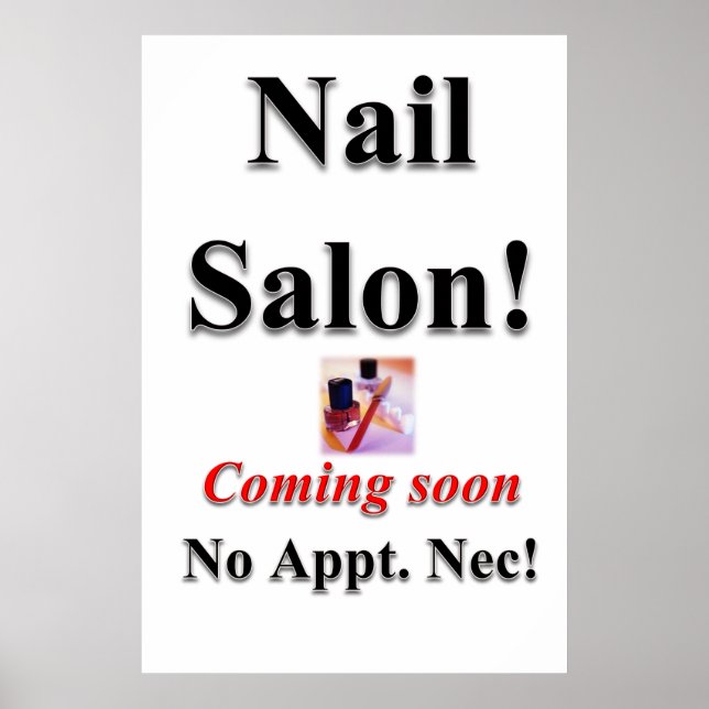 Salon Barbershop Posters Nail Salon Brevemente (Frente)