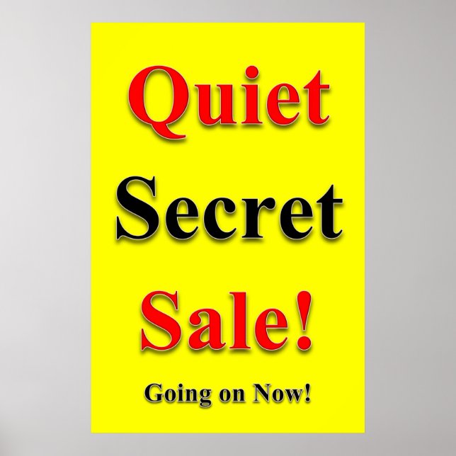 Salon Barbershop Posters Quiet Secret Sale Yellow (Frente)