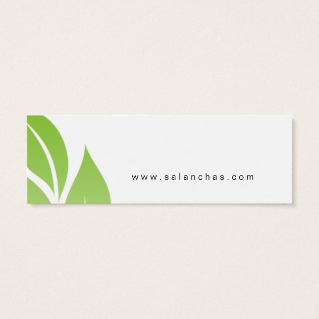 Salon Bookmark Spa bold folha verde floral (Verso)