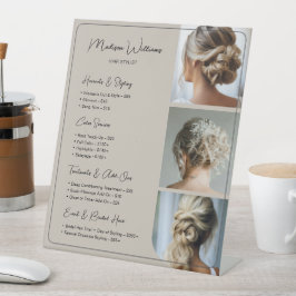 Salon Hair Stylist Services Price List Beige
