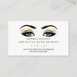 Salon Referral Card Glitter Estheticista Lashes