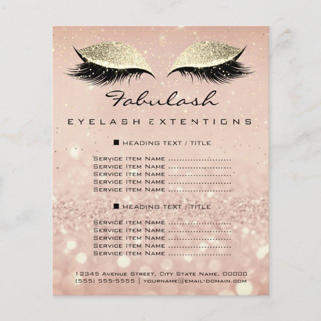 Salong de Beleza Maquiagem Brilho Panfleto Rosa Do (Frente)