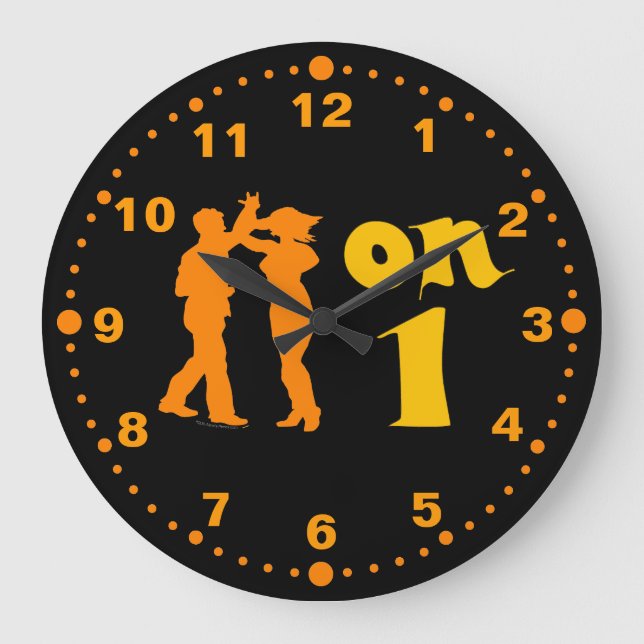 Salsa em um Relógio de Parede de Dança com Minutos (Frente)