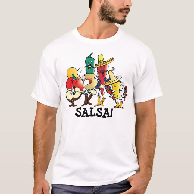 Salsa! T-shirt mexicano Cinco de Mayo do Mariachi (Frente)