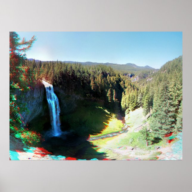 Salt Creek Falls, Oregon 3D Anaglyph Poster (Frente)