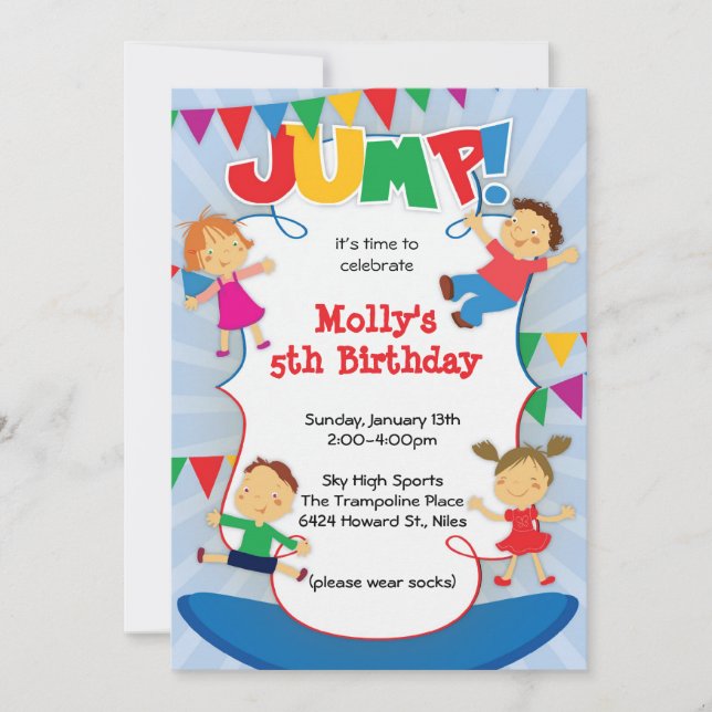 SALTA! Convite De Ginástica De Casa De Rotação (Frente)