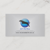 Saltando Cartão de visita de Cachorro (Versão Azul